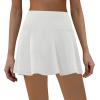 imageLouKeith Womens Tennis Skirt High Waisted Athletic Skorts Running Casual Pickle Ball Golf Skirts with PocketsWhite