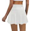 imageLouKeith Womens Tennis Skirt High Waisted Athletic Skorts Running Casual Pickle Ball Golf Skirts with PocketsWhite