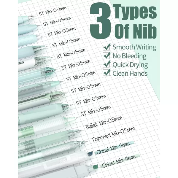 Four Candies 14Pack Pastel Gel Ink Pen SetCute Retractable 05mm Fine Point PenNote Taking Aesthetic Pens12 Pack Black Ink Pens with 2Pcs Highlighter Smooth Writing Pens for School OfficePurpleGreen