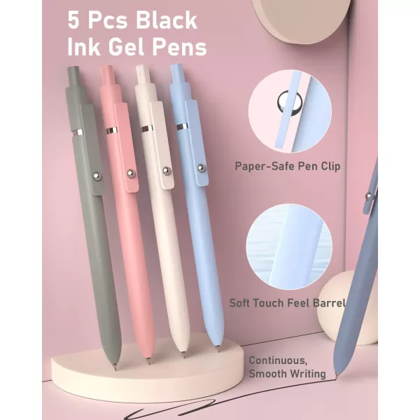 Four Candies 39 PCS Aesthetic School Supplies with Cute Pen Case 12 Pastel Highlighters 5 Black Ink Gel Pens 6 Mechanical Pencils Set 05 ampamp 07 mm for Students Stationary College Essentials PinkBlue