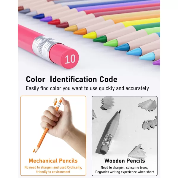 Four Candies Mechanical Colored Pencils Erasable Mechanical Pencils with Sharpener and Bag Aesthetic Drafting Tools Ideal for School Supplies Stationery Supplies 26mm 36Pcs