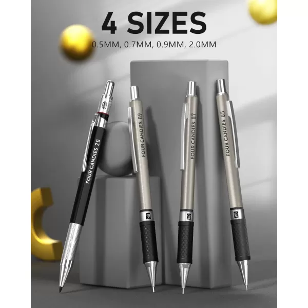 imageFour Candies 25PCS Art Mechanical Pencil Set  Mechanical Pencil Set Silver