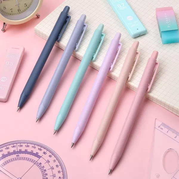 imageFour Candies Cute Mechanical Pencil Set 6PCS Pastel Mechanical Pencils 05 mm ampamp 07mm ampamp 09mm with 360PCS Leads 3PCS Erasers and 9PCS Eraser Refills Aesthetic Pencils for Girls Writing Art Drawing05mm  07mm  09mm