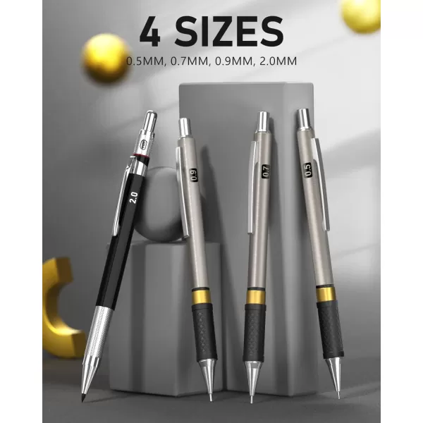 imageFour Candies Cute Mechanical Pencil Set 6PCS Pastel Mechanical Pencils 05mm ampamp 07mm with 360PCS HB Pencil Leads  25PCS Art Mechanical Pencil Set with Case 3PCS Metal Artist Lead Pencil