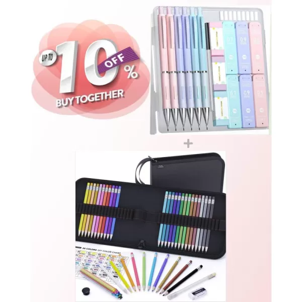 imageFour Candies Pastel Mechanical Pencil Set  36 PCS Colored Pencils Set