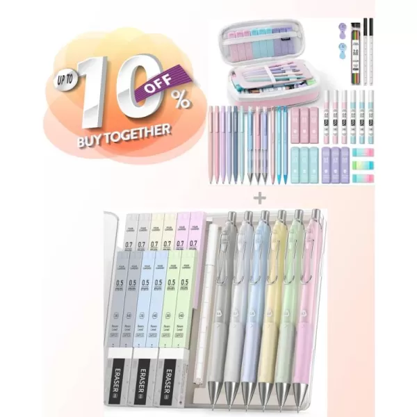 imageFour Candies Pastel Mechanical Pencil Set  36PCS Aesthetic School Supplies