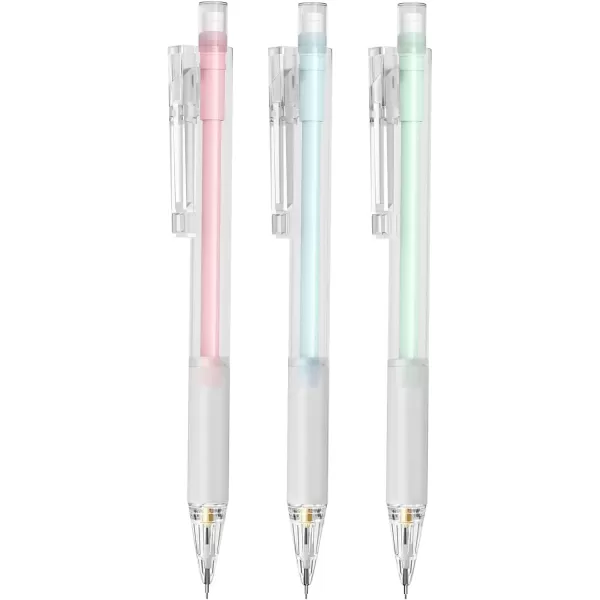 imageFour Candies Mechanical Pencils  3PCS Pastel Mechanical Pencils 07mm for School Pink ampamp Blue ampamp Green 3 Colors Cute Mechanical Pencil with Eraser Refill for Students Writing Drawing and SketchingColourful07MM