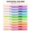 imageFour Candies Cute Pastel Highlighters 10 PCS Highlighters Assorted Colors Soft Chisel Tip Clear Ink View Aesthetic Highlighters Set for Organizing and Coloring