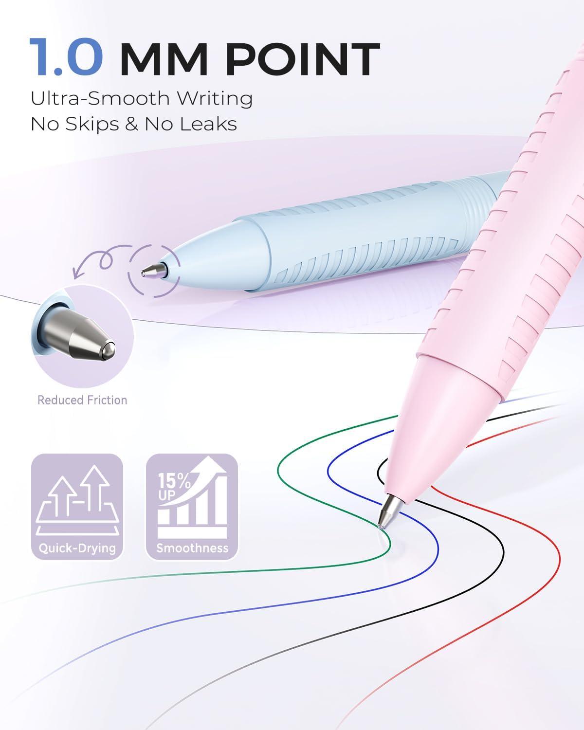 imageFour Candies Multicolor Pens 4in1 Colored Pen 9 Pack 10mm 4 Color Pens Quick Dry Nurse Pens Smooth Writing Colored Ink Pens Comfort Grip ampamp Macaron Office And School Supplies Gifts For Girl