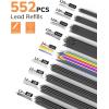 imageFour Candies 27PCS Art Mechanical Pencil Set with Case 4PCS Metal Drawing Pencil 03 05 07 09 mm ampamp 2PCS 2mm Lead Holder HB 2H 2B 4B Color with 552 Graphite Lead Refills for Drawing Sketching03mm05mm07mm09mm20mm