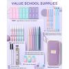 imageFour Candies 36PCS Aesthetic School Supplies Mechanical Pencil Set 05mm 07mm 09mm ampamp 20mm with 624 Lead Refills Back to School Supplies for Writing ampamp Drawing Ideal Stationary Set Gift BluePurple