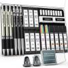 imageFour Candies 27PCS Art Mechanical Pencil Set with Case 4PCS Metal Drawing Pencil 03 05 07 09 mm ampamp 2PCS 2mm Lead Holder HB 2H 2B 4B Color with 552 Graphite Lead Refills for Drawing Sketching05mm07mm09mm20mm