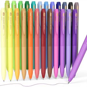 imageFour Candies Quick Dry Ink Colored Pens Set 12 Colors Retractable Gel Pens 07mm Fine Point Colorful Pen for Note Taking ampamp Drawing Colored Gel Pen with Comfort Grip for Office School ampamp Home24