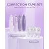 imageFour Candies 6MM Retractable Gradient Correction Tape Easy to Use TearResistant 4PCS Tape with 4 Extra Refills Pen Shaped Smooth ampamp Quick Drying for School Office SuppliesPurplePurple