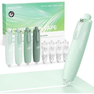 imageFour Candies 6MM Retractable Gradient Correction Tape Easy to Use TearResistant 4PCS Tape with 4 Extra Refills Pen Shaped Smooth ampamp Quick Drying for School Office SuppliesPurpleGreen
