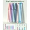 imageFour Candies 56 PCS Aesthetic School Supplies with Cute Pencil Case 6 Multicolor Pen 12 Pastel Highlighters 5 Gel Pens Black Ink 9 Mechanical Pencils for Student Stationary Set Preppy Stuff BlueGreen