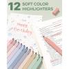 imageFour Candies 56 PCS Aesthetic School Supplies with Cute Pencil Case 6 Multicolor Pen 12 Pastel Highlighters 5 Gel Pens Black Ink 9 Mechanical Pencils for Student Stationary Set Preppy Stuff BlueGreen