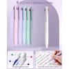 imageFour Candies 56 PCS Aesthetic School Supplies with Cute Pencil Case 6 Multicolor Pen 12 Pastel Highlighters 5 Gel Pens Black Ink 9 Mechanical Pencils for Student Stationary Set Preppy Stuff BluePurple