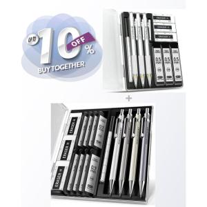imageFour Candies Mechanical Pencil Set with Case  3PCS 05mm Clear Mechanical Pencils ampamp 180PCS HB Lead Refills 05mm Mechanical Pencil Set with Case  4PCS Metal Mechanical Pencils