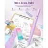 imageFour Candies 39 PCS Cute School Supplies with Pen Case for Girls  5 Black Ink Gel Pens 12 Pastel Highlighters 6 Aesthetic Mechanical Pencils Set for Stationary College Essentials CreamPurple