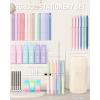 imageFour Candies 39 PCS Cute School Supplies with Pen Case for Girls  5 Black Ink Gel Pens 12 Pastel Highlighters 6 Aesthetic Mechanical Pencils Set for Stationary College Essentials CreamCream