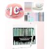 imageFour Candies 39 PCS Aesthetic School Supplies  12PCS Black Ink Pens with 2 Highlighter for School Note TakingWriting Students Stationary