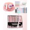 imageFour Candies 39 PCS Aesthetic School Supplies with Cute Pen Case  Gel Ink Pen Set Pink