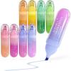 imageFour Candies 8 Pcs Highlighters Assorted Colors Cute Pastel Highlighter Set Dry Quickly Soft Chisel Tip Bible Highlighter for No Bleed Back to School SuppliesAesthetic Highlighters for Office