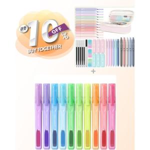 imageFour Candies 10 PCS Highlighters Assorted Colors  39 PCS Aesthetic School Supplies with Cute Pen Case