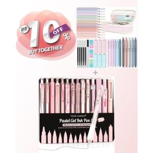 imageFour Candies 39 PCS Aesthetic School Supplies with Cute Pen Case  Gel Ink Pen Set Pink