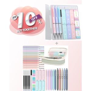 imageFour Candies 39 PCS Aesthetic School Supplies with Cute Pen CasePastel Mechanical Pencil Set