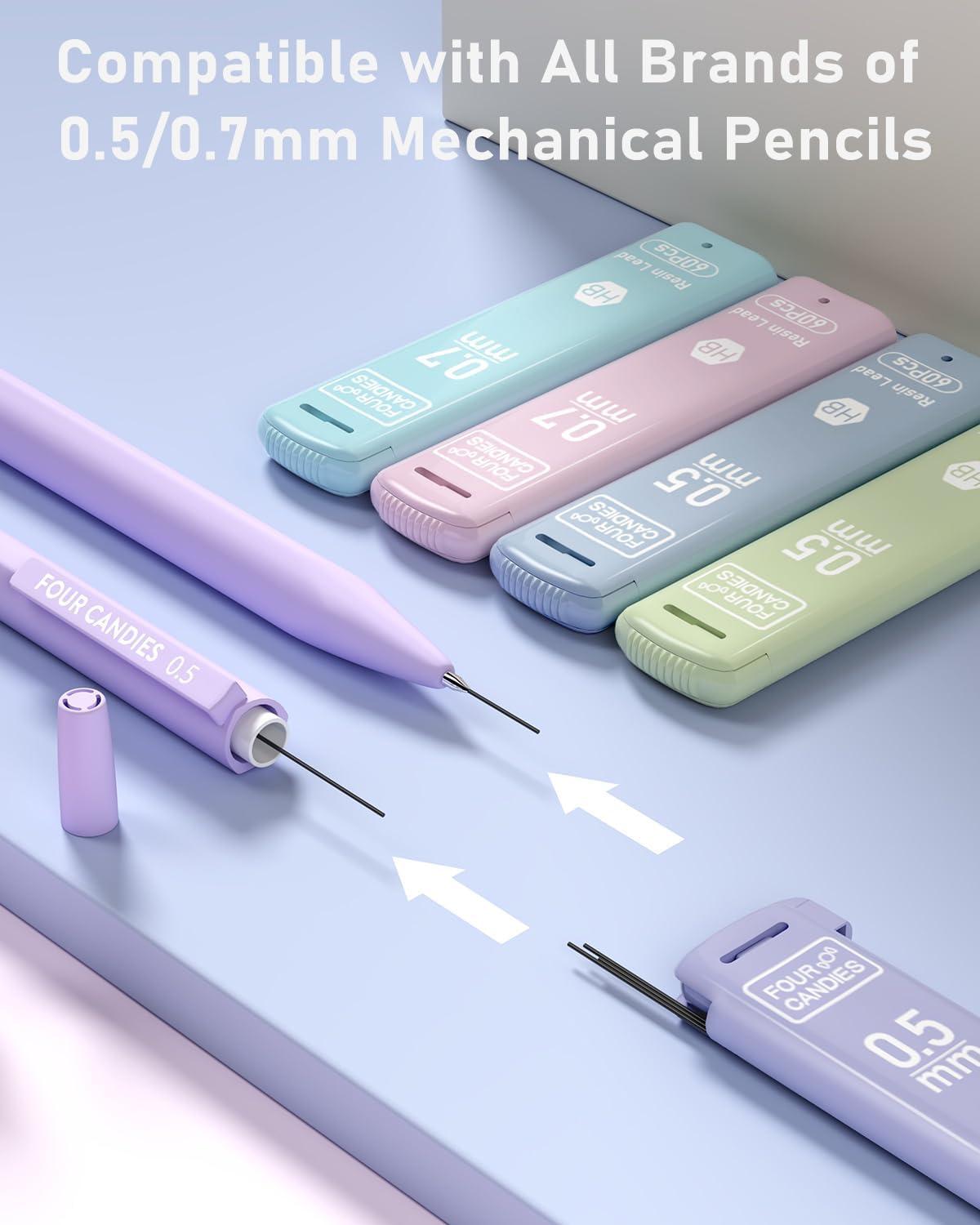 imageFour Candies 0507mm Lead Refills  4PCS Cute Mechanical Pencil Set