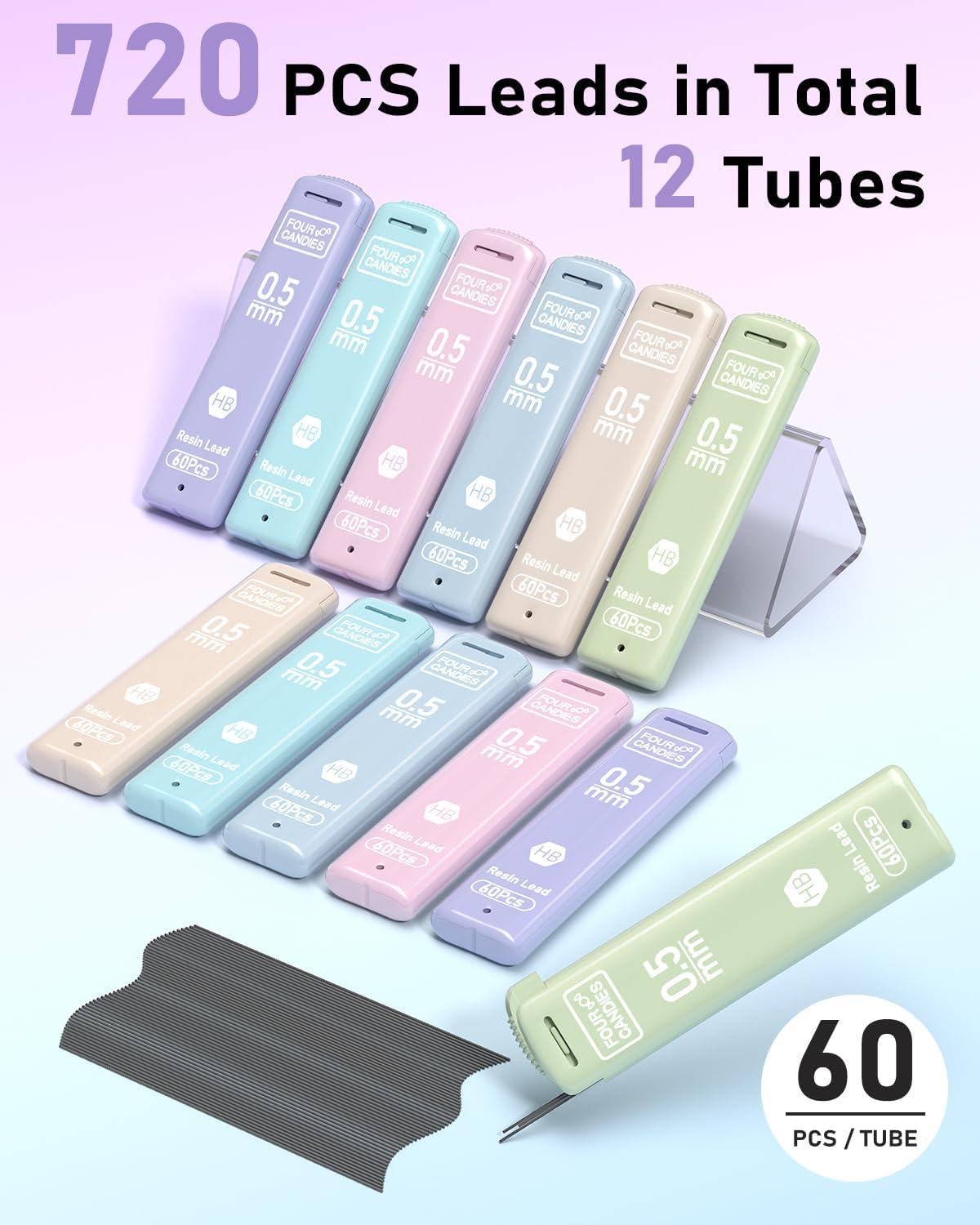 imageFour Candies 05mm Lead Refills  4PCS Cute Mechanical Pencil Set
