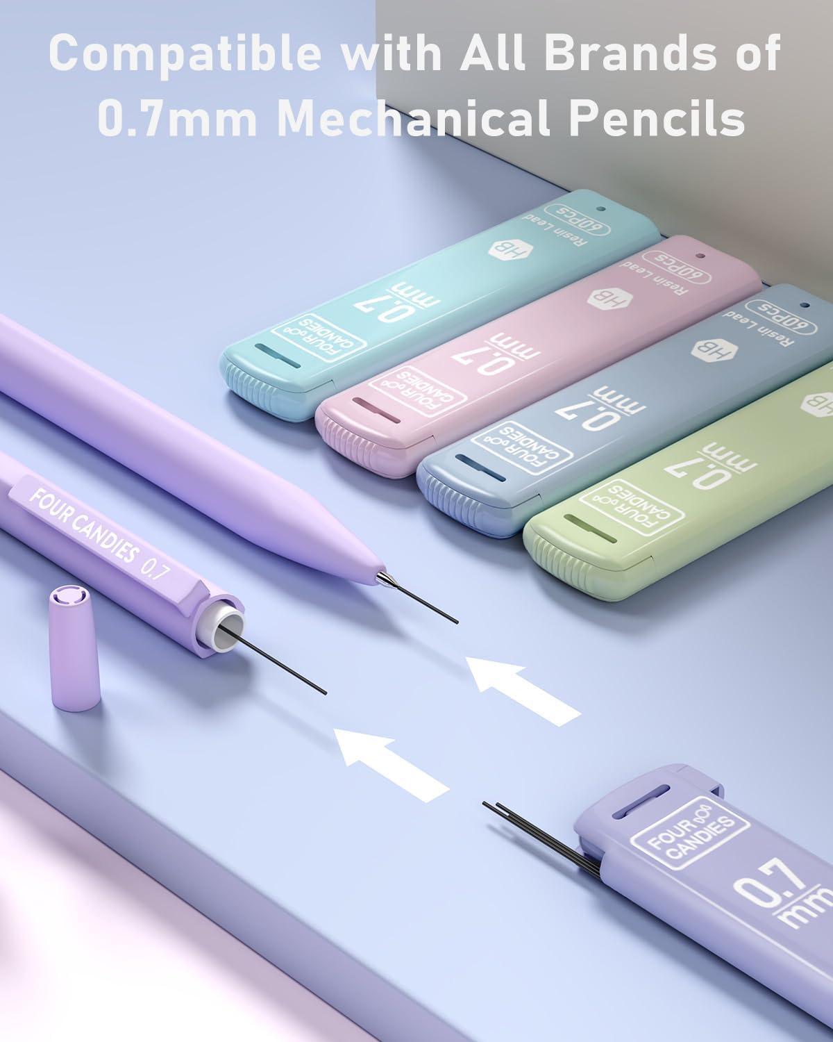 imageFour Candies 07mm Lead Refills  4PCS Cute Mechanical Pencil Set