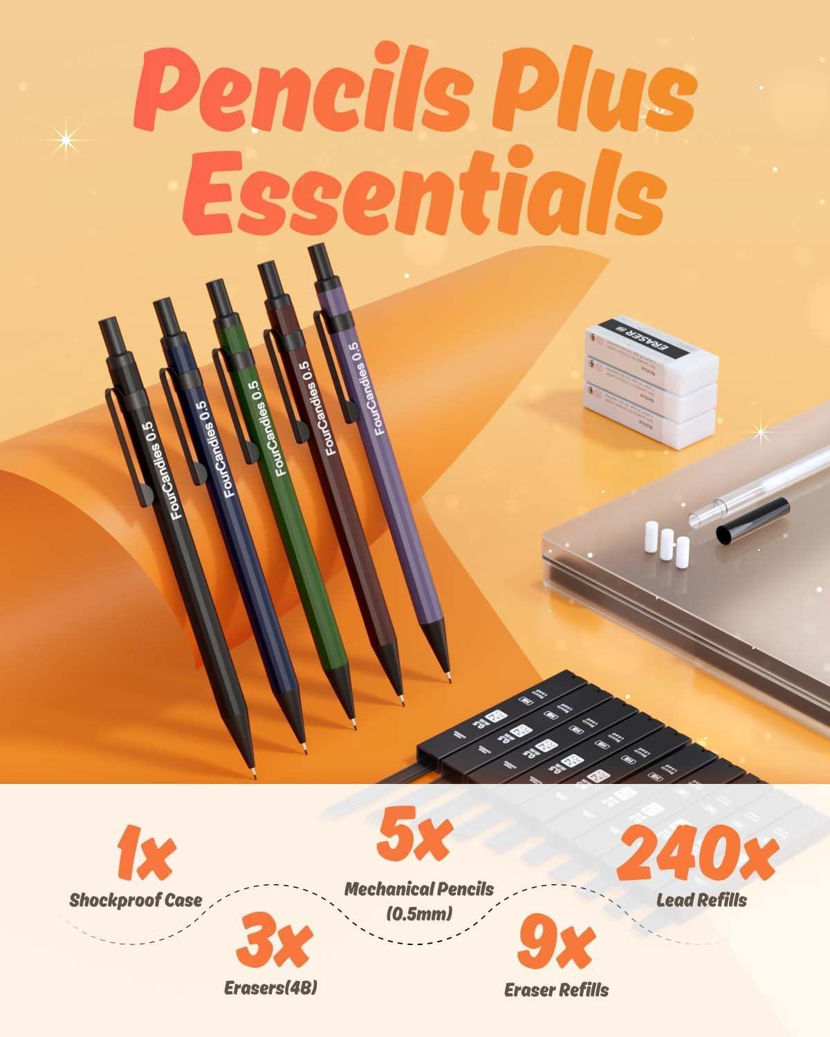imageFour Candies 07mm Mechanical Pencil Set with Case  Mechanical Pencil Set with Case