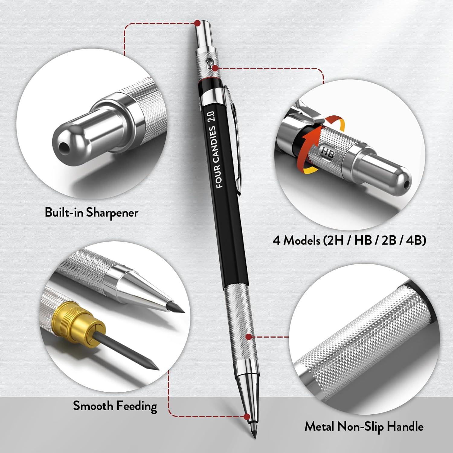 imageFour Candies 3PCS 2MM Mechanical Pencils 36PCS Aesthetic School Supplies