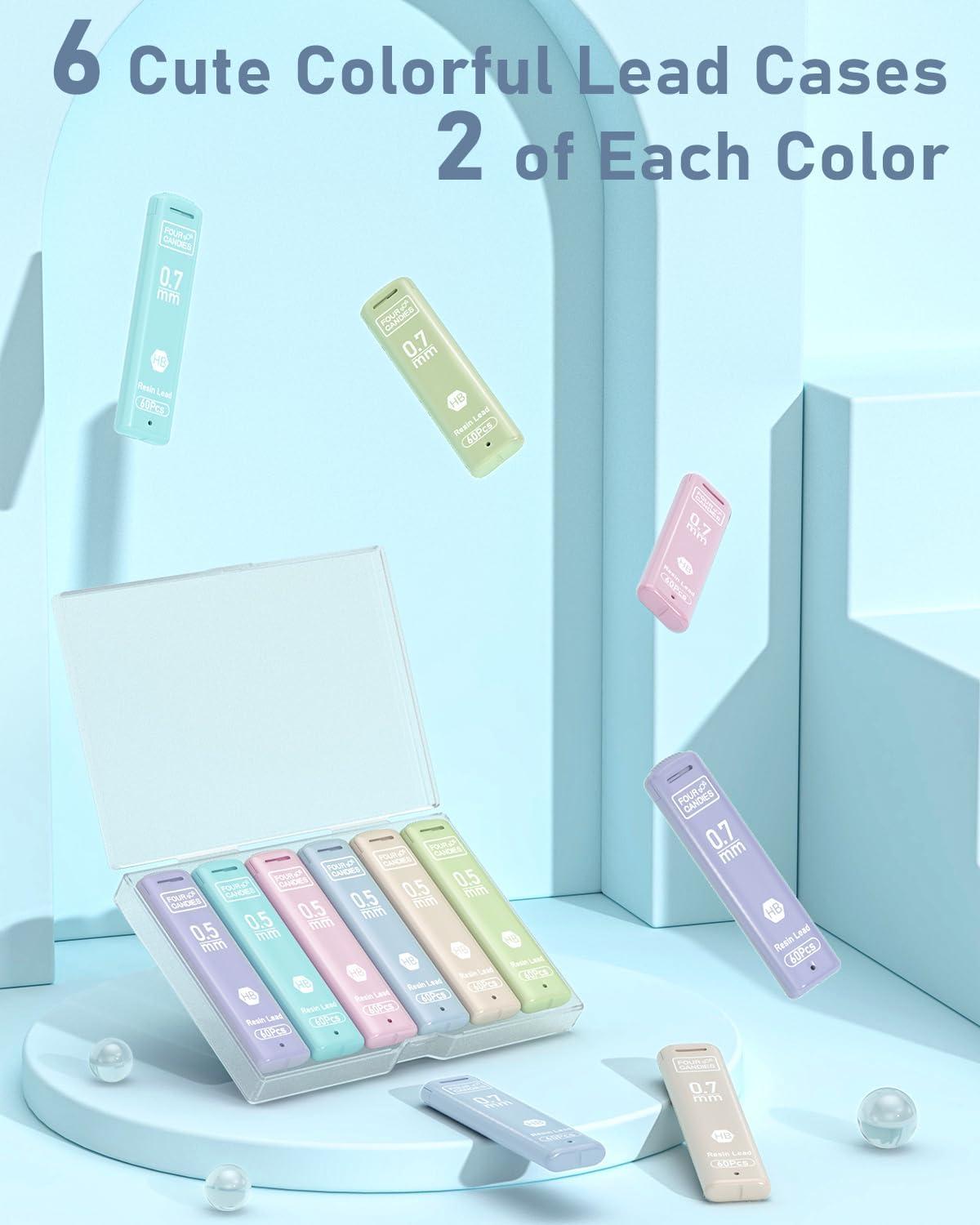 imageFour Candies Cute Mechanical Pencil  0507mm Lead Refills in Case