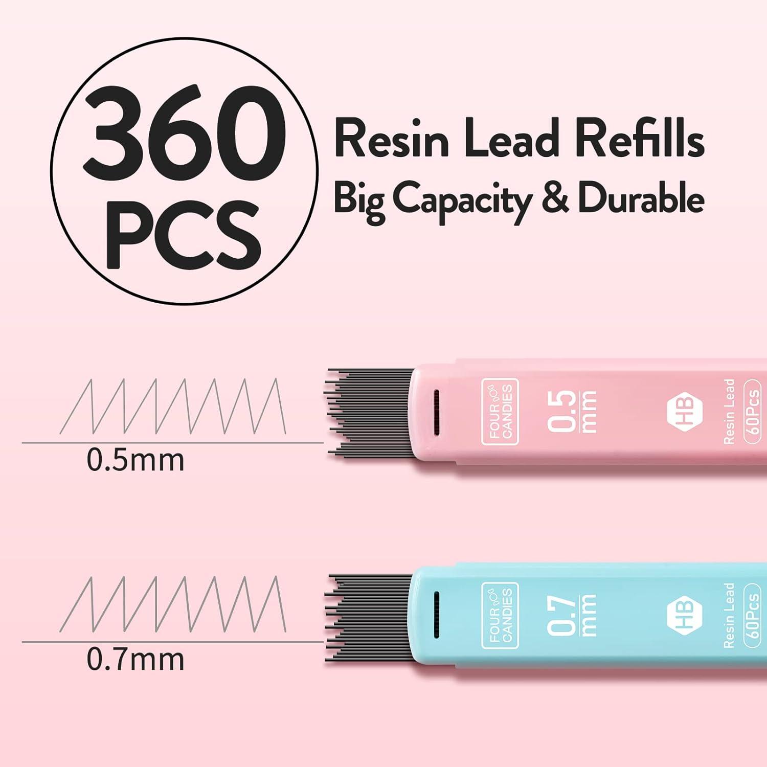 imageFour Candies Cute Mechanical Pencil  0507mm Lead Refills in Case
