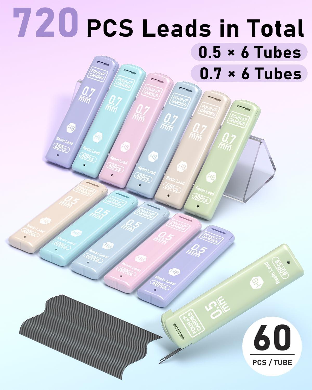 imageFour Candies Cute Mechanical Pencil  0507mm Lead Refills in Case