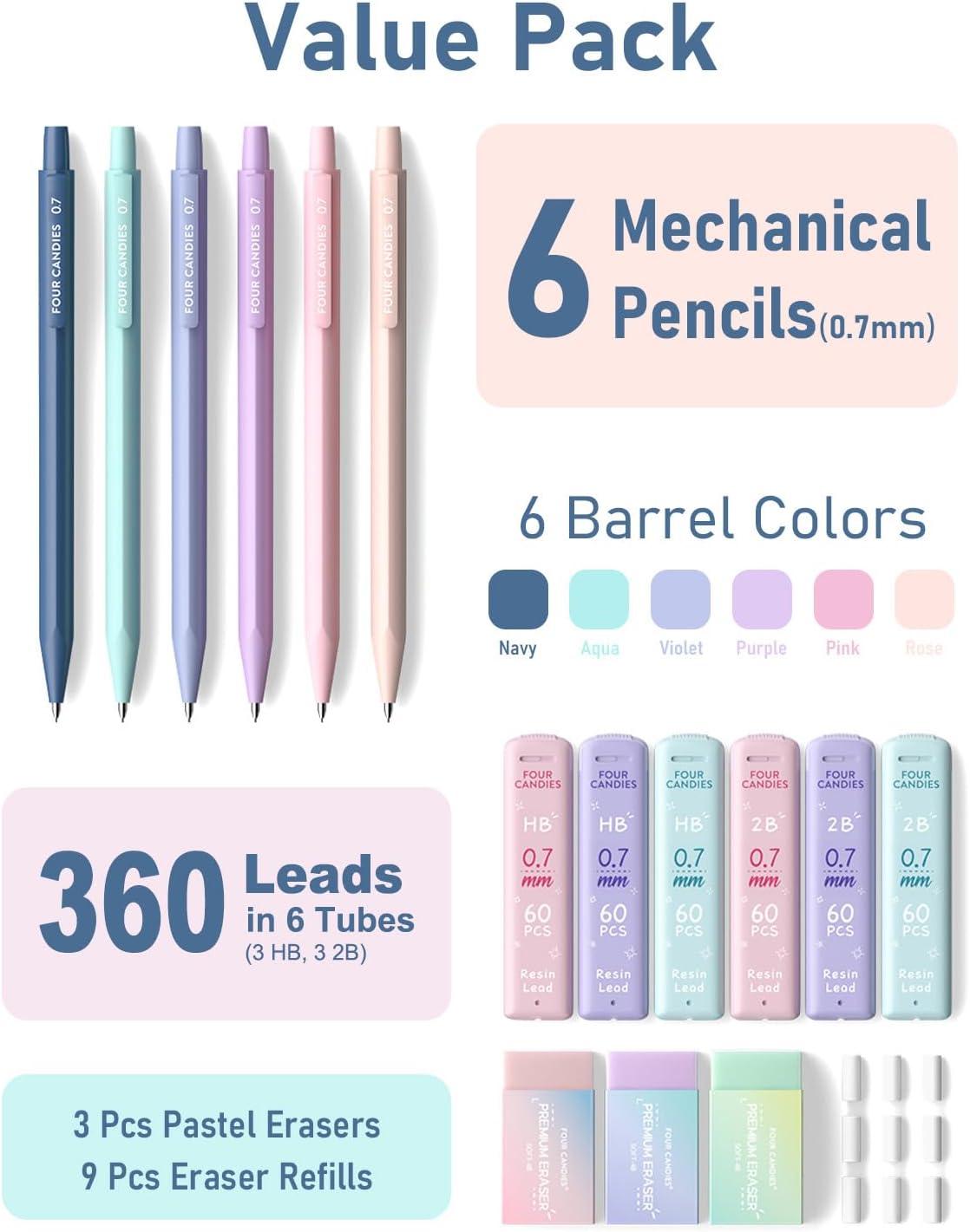 imageFour Candies Pastel Mechanical Pencil Set  12Pcs