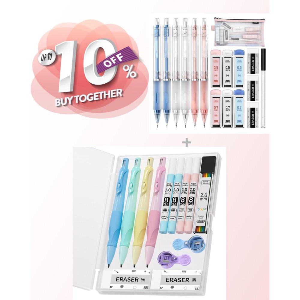 imageFour Candies Mechanical Pencil Set  4PCS 20MM Cute Mechanical Pencils