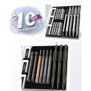 imageFour Candies 07mm Mechanical Pencil Set with Case  4PCS Metal Mechanical Pencils  3PCS 13mm Mechanical Pencil Set with Case Green