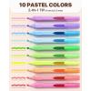 imageFour Candies Highlighters Assorted Colors Liquid Highlighter with Clear View Design Soft Chisel Tip Classic Colors 10 Pcs No Bleed Cute Bible Highlighters