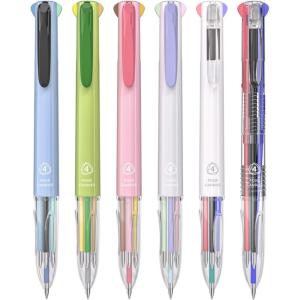 imageFour Candies Multicolor Pens 4in1 Colored Ballpoint Pen 05mm Quick Dry Black Ink Pens Fine Point Smooth Writing Pens Cute Nurse Pens for Work 18 Colors 6PCS