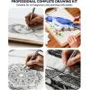 imageFour Candies 73PCS Advanced Art Supplies Drawing Kit with Fineliner Pens Mechanical Pencils 3Color Sketchbook Charcoal SticksPastels for Sketching Drawing Comics Gifts for Professionals Artists73