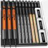 imageFour Candies 13mm Mechanical Pencil Set with 72 Lead Refills 3PCS Metal Weatherproof Body Heavy Duty Carpenter Pencil 3 Eraser 16 Eraser Refills for Outdoor Woodworking Drafting Marking with Case3Pack