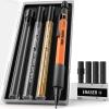 imageFour Candies 13mm Mechanical Pencil Set with 72 Lead Refills 3PCS Metal Weatherproof Body Heavy Duty Carpenter Pencil 3 Eraser 16 Eraser Refills for Outdoor Woodworking Drafting Marking with Case1Pack