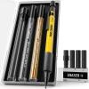 imageFour Candies 13mm Mechanical Pencil Set with 72 Lead Refills 3PCS Metal Weatherproof Body Heavy Duty Carpenter Pencil 3 Eraser 16 Eraser Refills for Outdoor Woodworking Drafting Marking with Case1Pack