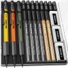 imageFour Candies 13mm Mechanical Pencil Set with 72 Lead Refills 3PCS Metal Weatherproof Body Heavy Duty Carpenter Pencil 3 Eraser 16 Eraser Refills for Outdoor Woodworking Drafting Marking with Case3Pack