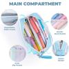 imageFour Candies Blue Pencil Case 3 Compartment Pouch Large Pencil Case for School Girls Teen Boys Women Dark Blue Removable Handle ampamp Zipper Cute Pencil Bag for Office CollegeBlue